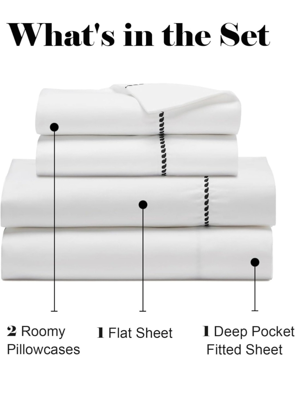 Classic White Embroidered Sheet Set - 4 Piece